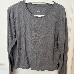 Girlfriend Collective Long Sleeve Cupro Tee Large Grey